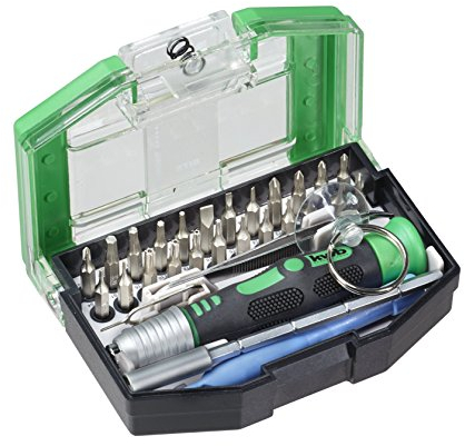 kwb Bits for Bytes – Bit-Box, 30-tlg inkl. Bits, Schnellwechsel-Bithalter, Kunstoffhebel-Werkzeug, Saugnapf und Handgriff in stabiler Kunststoffbox