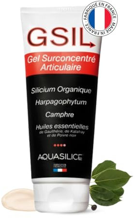 GSIL - Gel Surconcentré Articulaire - Gel de Massage à Action Chauffante - Relaxe et Dénoue les Tensions - Silicium Organique, Harpagophytum & Huiles Essentielles - 200 ml - Fabriqué en France