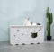 CatS Design Katzentoilette Schrank Weiß/Premium Katzenklo Schrank/Katzen Klo inkl. Schaufel, Liegekissen & Anti Rutsch Vorleger