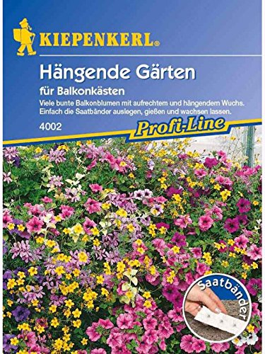 Blumenmischung, Hängende Gärten, für Balkonkästen, Saatband 5mtr