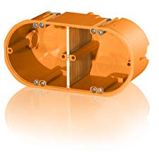 f-tronic Hohlwand-Gerätedose massiv, 2-Fach, 60mm tief, HW20, Inhalt: 10, Stück, orange