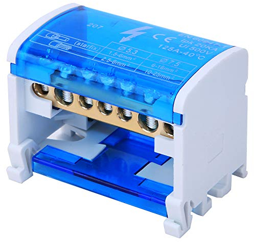 Scatola di distribuzione con morsettiera 2 livelli, connettore per guida DIN monofase - Scatola derivazione elettrica con coperchio antipolvere trasparente, 207 pz
