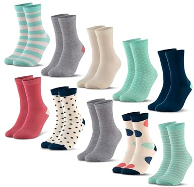 Occulto färgglada strumpor pojkar & flickor 10 pack (modell: Estilo) Mynta 35-38
