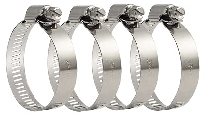 4 Stück Schlauchschellen, Edelstahl Schellen, Rohrschellen Verstellbare Spannbereich 27–51mm, Schlauch Clips, Schlauchklemmen zur Sicherung von Schläuchen und Rohren