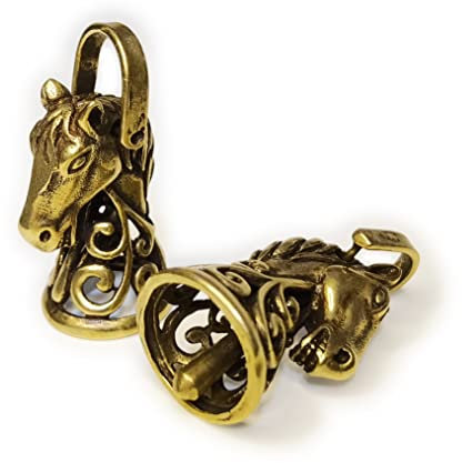 Ornamenti per sella/briglia/testa/staffe/redini/cinghia/coperta/roba, mini campane in ottone decorazione per equitazione, portachiavi, moto, auto, borsa, regalo per amanti del cavallo [2]