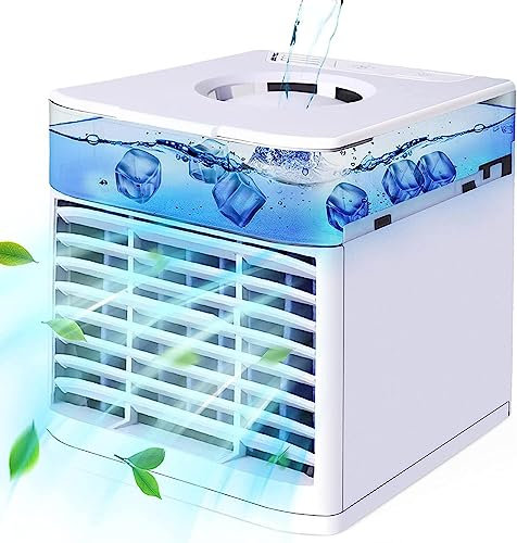 Ventilatore Nebulizzatore Acqua - Ultra Silenzioso Condizionatore Portatile Mini - Protezione Ambientale Rinfrescatore Aria - per Casa E Ufficio