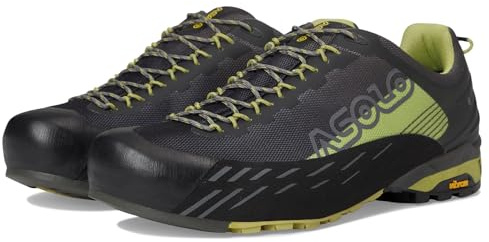 ASOLO Men's ELDO GV Hiking Shoes – Lightweight Seamless Waterproof Low-Cut Approach Shoes with Vibram Outsole for Hiking & Trekking, Green Oasis/Smokey Grey, 11.5