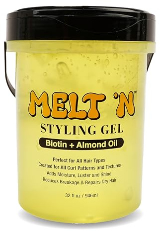 EBIN NEW YORK – Melt’N Styling Gel Almendra Y Biotina – Unisex – 946 ml – Fijación, Nutrición Y Definición Profesional En Formato XL