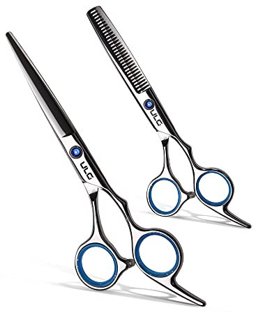 Haarschneidescheren Ausdünnungsscheren Set ULG, professionelle Friseur-Texturierungsschere, Rasierklinge, japanischer Edelstahl, 6,5 Zoll