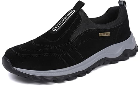 Sudychen Scarpe Senza Lacci Uomo Scarpe da Trekking Ginnastica in Suede Slip On Comode Scarpe da Escursionismo Outdoor