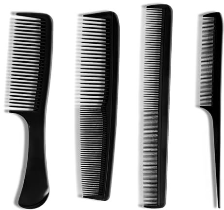 4 Pezzi Pettine Capelli, Pettine, Pettine a Coda Fibra di Carbonio, Pettini Styling, Pettini Barbiere, Pettine Parrucchiere per Uomini e Donne, per Uso Domestico e Barbiere, Antistatico