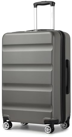 Kono Medium 24 Suitcase | Expandable Hard Shell Luggage | Lightweight | TSA Lock | 4 Sturdy Spinner Wheels | Travel Carry-On Luggage (Grey,65x43.5x25cm)