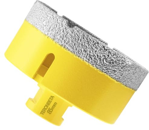 Teronbeta Foret à Diamant 85mm, M14 Brasé Sous Vide Trépan à Scie Cloche Diamant Pour Carrelage Porcelaine Céramique Marbre Granit Pierre Quartz