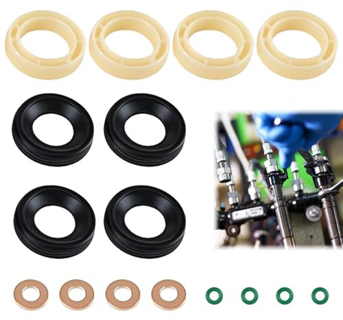 Juego de 16 boquillas de inyector diésel, juntas para inyectores diésel, arandelas, kit de arandelas, kit de juntas para inyectores, kit de juntas de inyector, kit de reparación de inyectores diésel