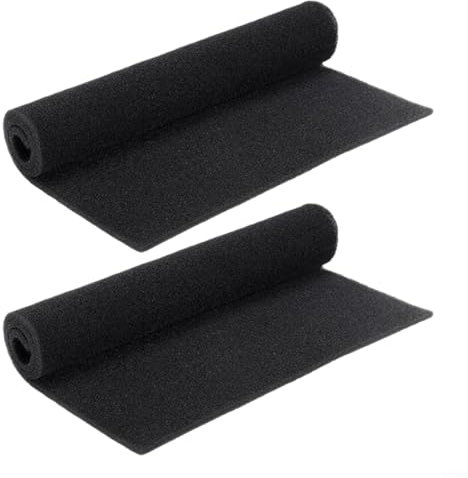 EXTRWORY Paquete de 2 filtros de aire acondicionado de poliuretano, inserto de espuma lavable de corte a medida para ventana AC, RV, purificador de aire, negro, 24 x 15 x 1/4 pulgadas