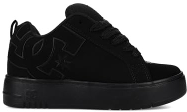 DC Shoes Women's Court Graffik Platform Sneaker, Black/Black/Black, 5 UK