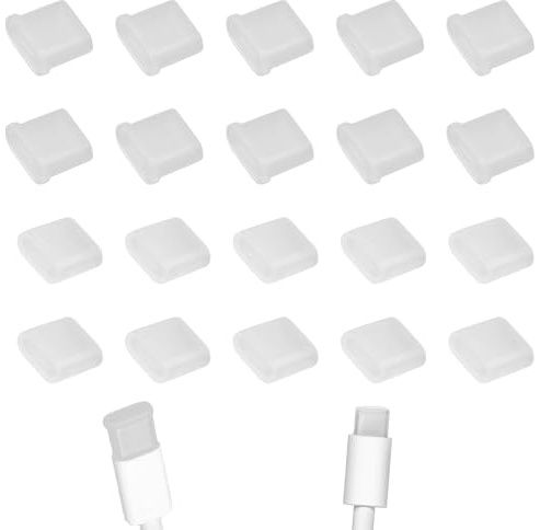 Hundredweat 20 Piezas Tapa Protectora USB-C, Anti Polvo Protector de Silicona,Tapa Antipolvo de Plástico para Conectores USB Tipo C,Resistente al Polvo,Protección contra el Polvo del Cable de Carga