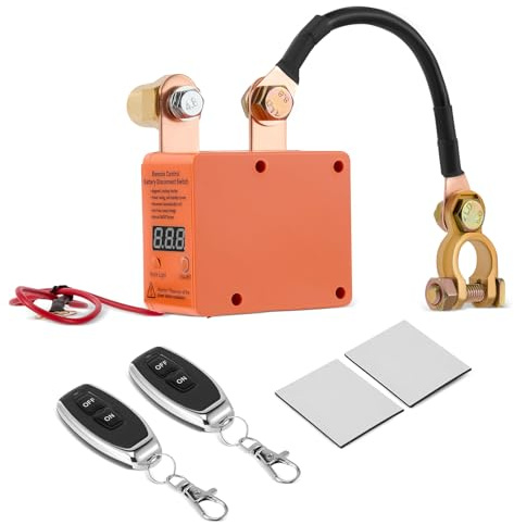 Wireless Remote Control Car Isolator Switch, 12V 240A Battery Isolator, Smart Voltage Monitoring Anti-Theft with LED Display & 2 Remotes, Automatic Cut Off for Car, RV, ATV, Truck, Boat