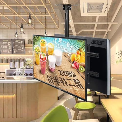 GPECTIFO Supporto Universale for TV a soffitto, Regolabile in Altezza, telescopico, inclinabile e Girevole, Adatto a soffitti Piatti e curvi, Adatto a TV da 55 a 75 Pollici.