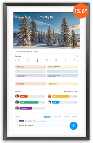 ApoloSign 15.6 Digital Calendar: Electronic Calendar, Smart Touchscreen Interactive Display for Chore Chart, Family Schedules Planner, Supports All Apps via Google Play (Black, 15.6-inch)