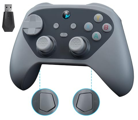 NITHO KARMA Controller Wireless Compatibile con Switch, Switch 2, PC, iOS e Android, Gamepad con Hall Effect, Tasti Posteriori Programmabili, Turbo, Giroscopio a 6 Assi e Doppia Vibrazione – Grigio