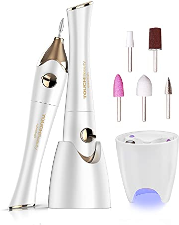 TOUCHBeauty Ponceuse pour Ongles,Lime à Ongles Électrique Professionnel avec Ensemble de Support, Manucure et Pédicure Kit Lime à Ongles Portable Sans Fil AG-1335C