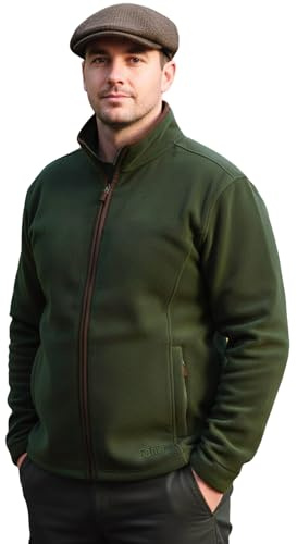 Game Mens Stanton Country Fleece Jacket | Hunting Fishing Shooting Casual Coat Forest Green