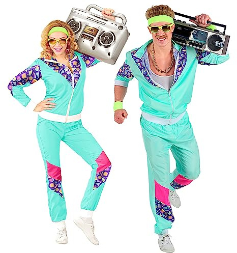 W WIDMANN MILANO Party Fashion - Survêtement fantaisie, style vintage, tenue des années 80, survêtement de jogging pour le carnaval et les fêtes