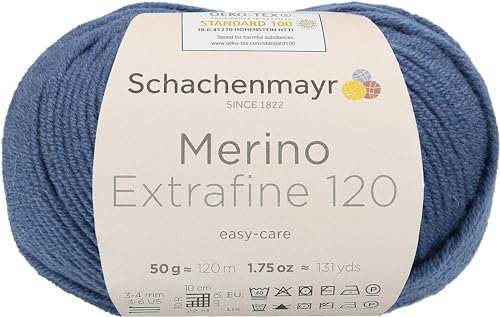 Schachenmayr 9807552-00159 Handstrickgarn, 100% Schurwolle, Tinte, OneSize, 120 Meter
