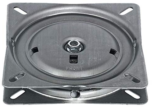Drehkranz mit Feder Drehbeschlag 90° Drehteller kugelgelagert zum Schrauben | Stahl Druckkugellager Tragkraft 180 kg | Beschlag mit Drehplatte 175 x 175 x 28 mm | 1 Stück - Schwerlast-Drehschreibe