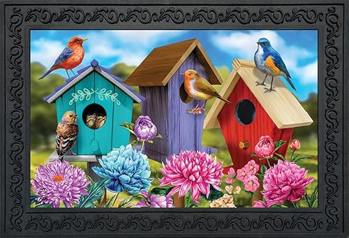 Briarwood Lane Colorful Birdhouses Spring Doormat