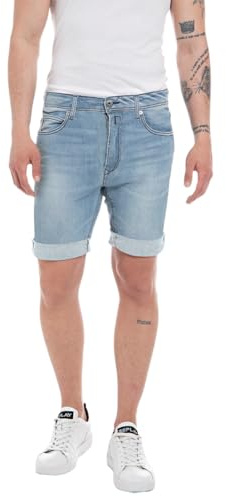 Replay Homme Short Fuselé RBJ.981, Mid Blue Power