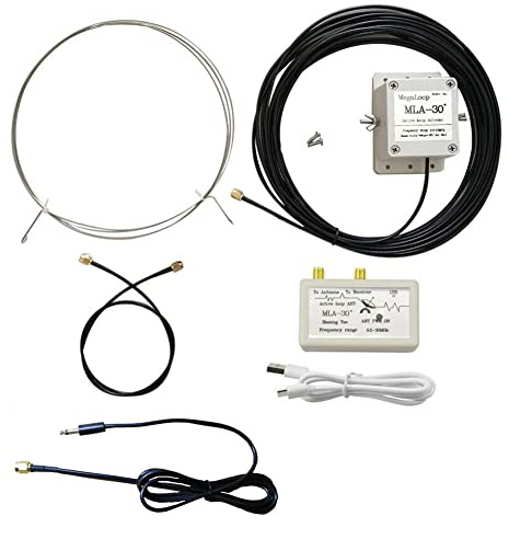 GutView Upgrade Version MLA-30+ Plus Loop Antenna con spina SMA su cavo stereo da 3,5 mm per radio (MLA-30+ Plus con spina SMA su cavo stereo da 3,5 mm)