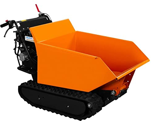 Mini Raupendumper Dumper 500kg Benzin Motorschubkarre Raupenantrieb Kettendumper Motor Schubkarre Minidumper Hydraulische Kippfunktion 270cc 9PS 4 Gänge Stahl GRATIS Rampe Schneeschild & Erweiterung