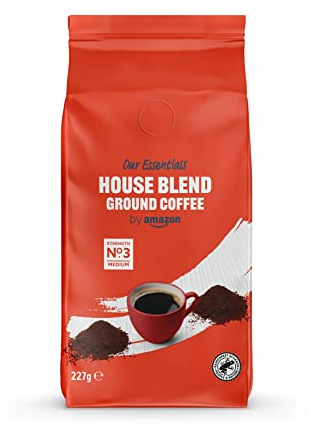 by Amazon House Blend Ground Coffee, Medium Roast (1 Pack of 227g)