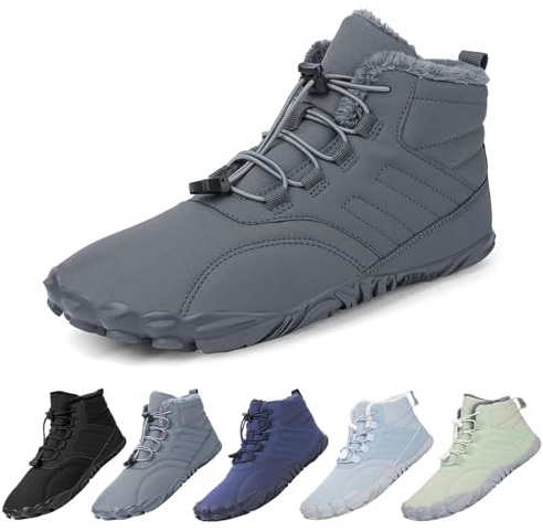 Deedlite Barfußschuhe Damen Winter, Extrem Warme Gefütterte, Winterschuhe Herren Wasserdicht, Outdoor Winterstiefel