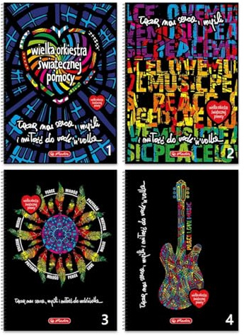 Herlitz® Brulion på spiral A4 60 ark | Objekt Skolbok | Studieanteckningar | Studieanteckningar | Student Skrivbok | För Lärande Kalligrafi | Urvalsmönster | WOSP, Pol'and'Rock Festival
