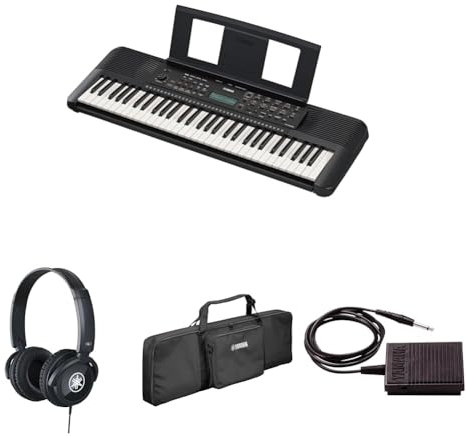 Yamaha PSR-E283 Portable Keyboard for Beginners bundled with HPH-100 Headphones, Keyboard Bag SC-KB630, and sustain Pedal