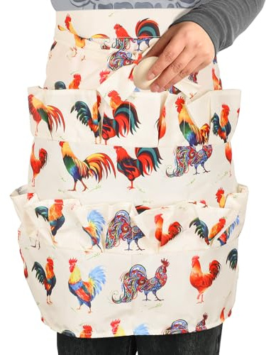Huakaile - Tablier à 12 poches profondes pour œufs, tablier de collecte d'œufs de poule, tablier de maintien d'œufs, tablier de collecte d'œufs de cane et d'oie pour femme au foyer, cuisine de ferme
