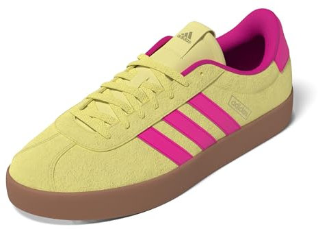 adidas Vl Court 3.0 Shoes Damen Schuhe, Powder Yellow Shock Pink Gold Met, 40 2/3 EU
