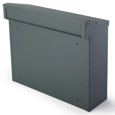 SafePost 925 Zaunbriefkasten Anthrazit - Wetterfester Briefkasten mit Rückseite-Entnahme - Durchwurf, RAL 7016, für Zaun & Gartentor