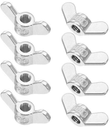 PATIKIL Tuercas de mariposa M10, 8 piezas de acero inoxidable 304 Tuercas de mariposa de acabado liso para reparar piezas de fijación de mariposa para fabricación de ingeniería