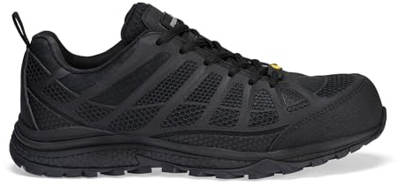 Portwest FT46 Composite Trainer S1PS ESD KPU Mesh Fibreglass Toe Non Metallic Slip Oil Fuel Resistant EVA Rubber Anti Static Safety Footwear, Black 40