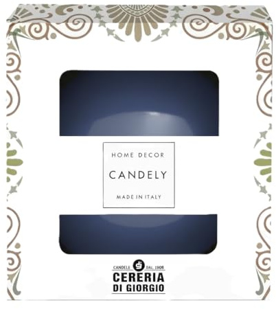 Cereria Di Giorgio - Candela Sfera decorativa laccata - Diametro 10 cm - Colore Blu dusk - Durata 49 Ore - Confezione Regalo - Home Decor Collection - Artigianale