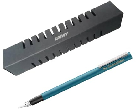 Lamy Füllhalter cp1 Aquamarine Modell 056, Feder F, inkl. Laser-Gravur, Farbe Aquamarine (Blau)