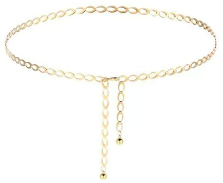 Hedayu 1PCS Gold Chain Belt for Women, Adjustable Waist Chain Belt, Fashion Gold Waist Belly Chains for Dresses, Jeans and Beach Wear, Chains Belts for Women Jewellery Accessory
