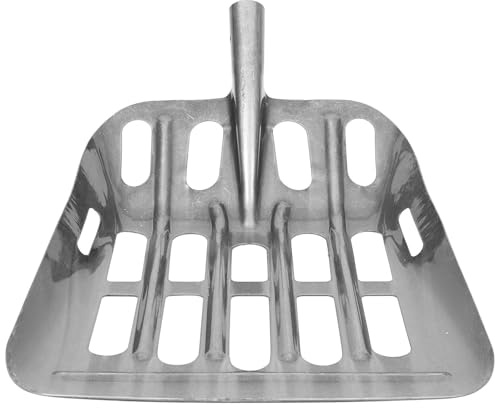 IWOWHERO Metal Corn Shovel and Soil Sieve Multi-use Farm Tool for Grain Collecting and Garden Scooping with Wide Steel Blade, Household Agricultural Shovel for Maize and Coal Briquette