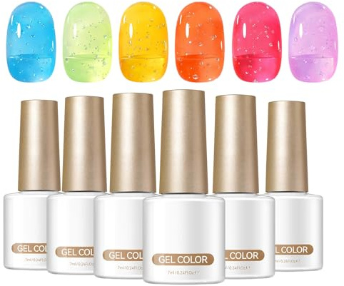 Nagelbubbelgel | 6-delar långvarig kosmetik | Nagelskulpteringsgel för Kvinnor,för bröllop, resor, dejter, sammankomster, , pendling, hemma och