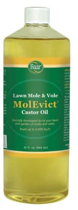 Baar Products - MolEvict Lawn Mole Castor Oil - Mole & Vole Repellent - Lawn & Garden Protection - Up to 5,000 Sq. Ft. of Coverage - Safe for Use Around House & Plants - 32 Ounces