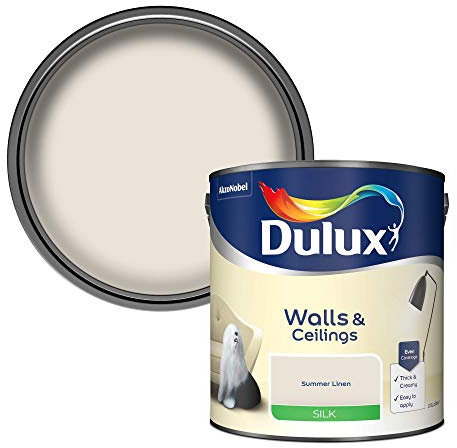 Dulux Silk Emulsion Paint For Walls And Ceilings - Summer Linen 2.5 Litres